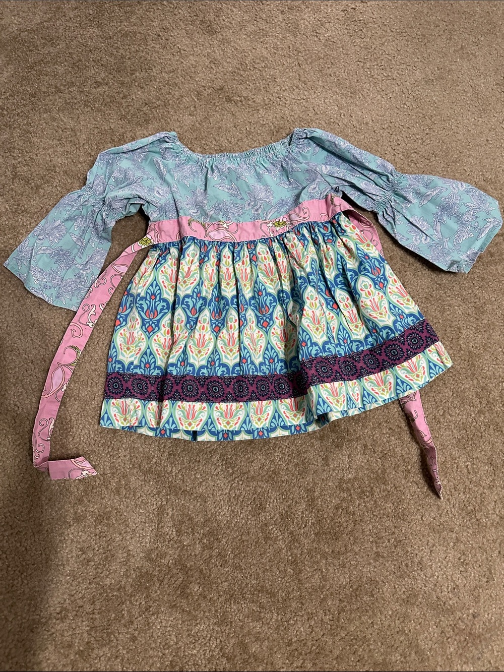 Matilda Jane Floral Patchwork Peasant Top size 6